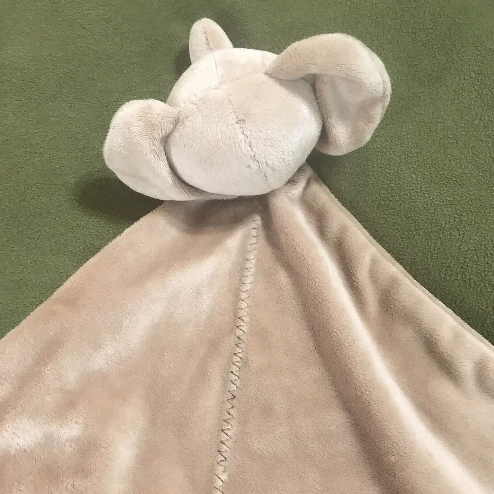 Just One Year Precious Firsts Tan Brown Elephant Security Blanket Lovey Rattle